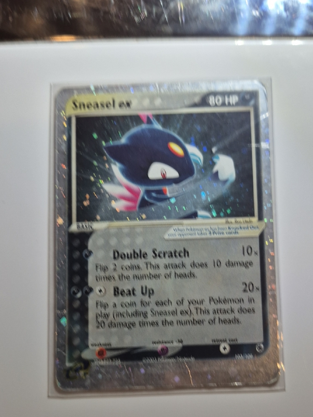 Sneasel ex Holo Pokemon Card - Silver Holographic